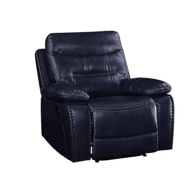 ACME 55372 Aashi Recliner, Navy Leather-Gel Match ACME Furniture