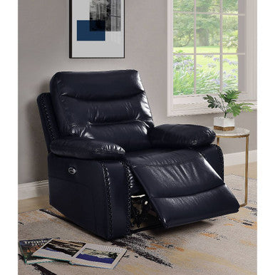 ACME 55373 Aashi Recliner (Power Motion), Navy Leather-Gel Match ACME Furniture