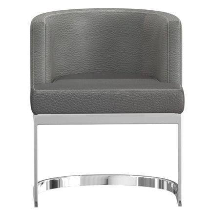Gray and Silver Slipcovered Faux Leather Wing Back Dining Side Chair HomeRoots