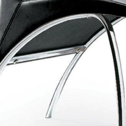Set of Two Black and Silver Faux Leather Dining Side Chairs HomeRoots