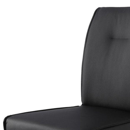 Set of Two Black and Silver Faux Leather Dining Side Chairs HomeRoots