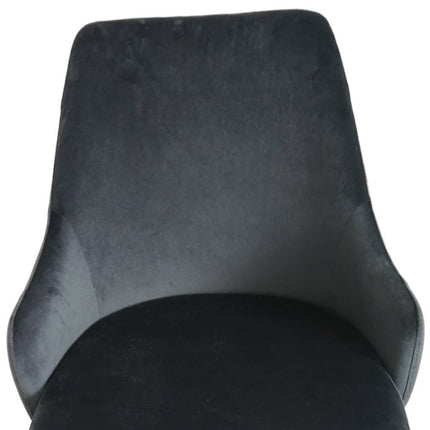 Set of Two Gray and Black Fabric Dining Side Chairs