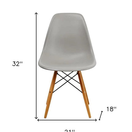 Set of Two Gray and Brown Wood and Heavy Duty Plastic Dining Side Chairs