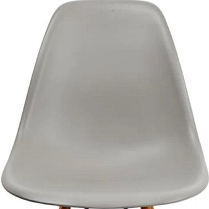 Set of Two Gray and Brown Wood and Heavy Duty Plastic Dining Side Chairs