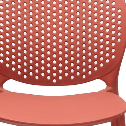 Set of Four Orange Heavy Duty Plastic Dining Side Chairs