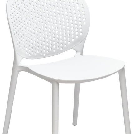 Set of Four White Heavy Duty Plastic Dining Side Chairs
