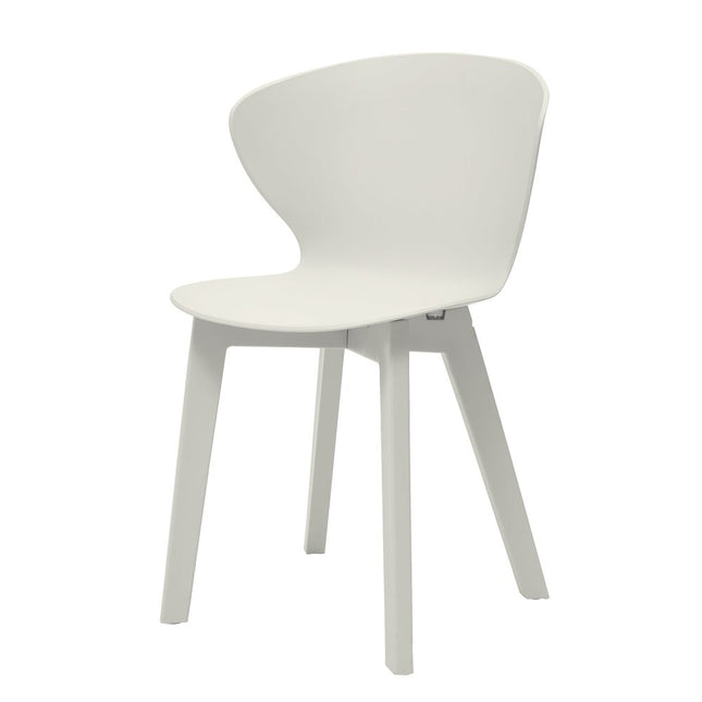 Set of Four White Heavy Duty Plastic Dining Side Chairs HomeRoots