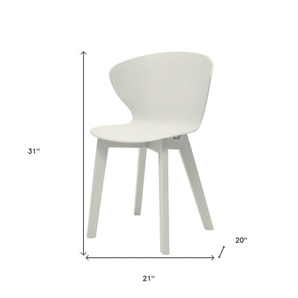 Set of Four White Heavy Duty Plastic Dining Side Chairs