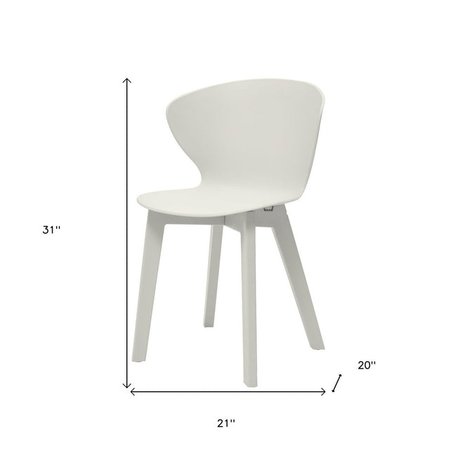 Set of Four White Heavy Duty Plastic Dining Side Chairs