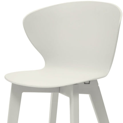 Set of Four White Heavy Duty Plastic Dining Side Chairs