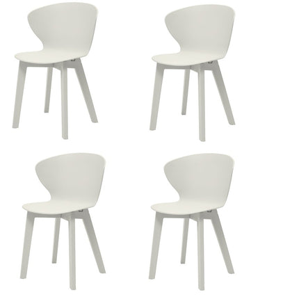 Set of Four White Heavy Duty Plastic Dining Side Chairs
