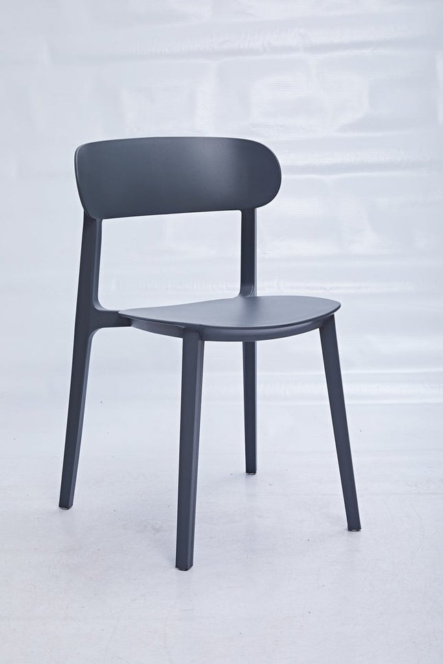 Set of Four Gray Heavy Duty Plastic Dining Side Chairs HomeRoots