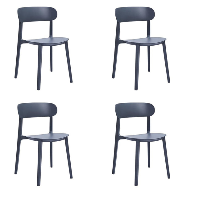 Set of Four Gray Heavy Duty Plastic Dining Side Chairs HomeRoots