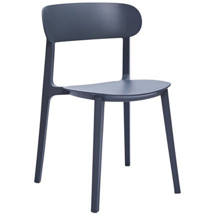 Set of Four Gray Heavy Duty Plastic Dining Side Chairs