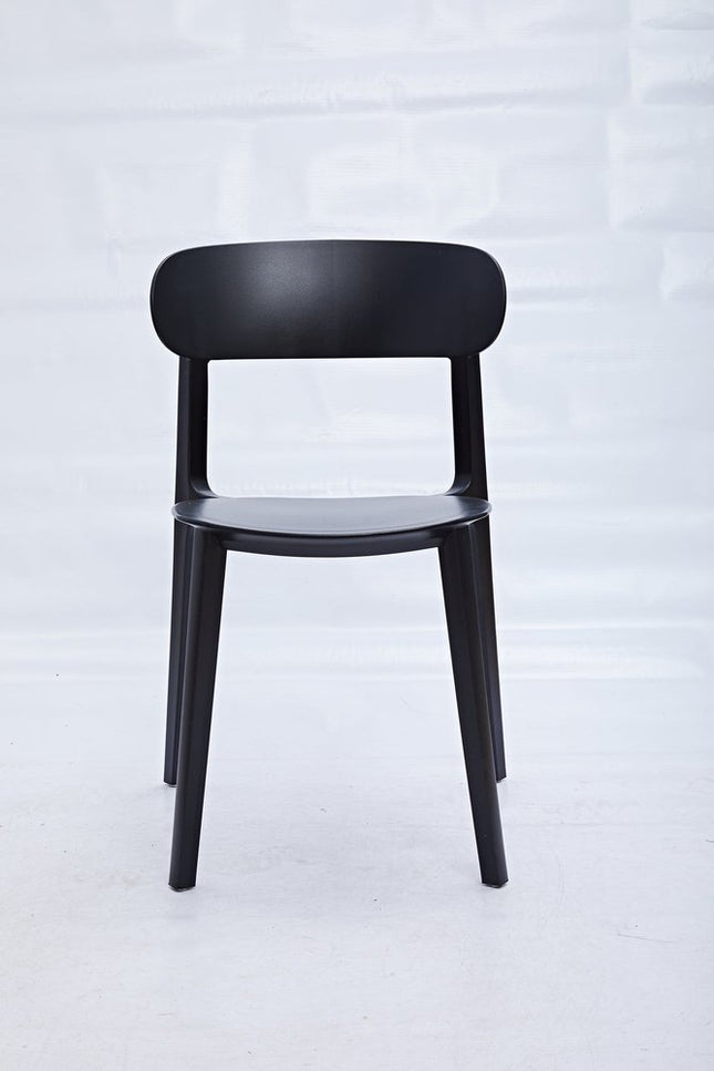 Set of Four Black Heavy Duty Plastic Dining Side Chairs HomeRoots