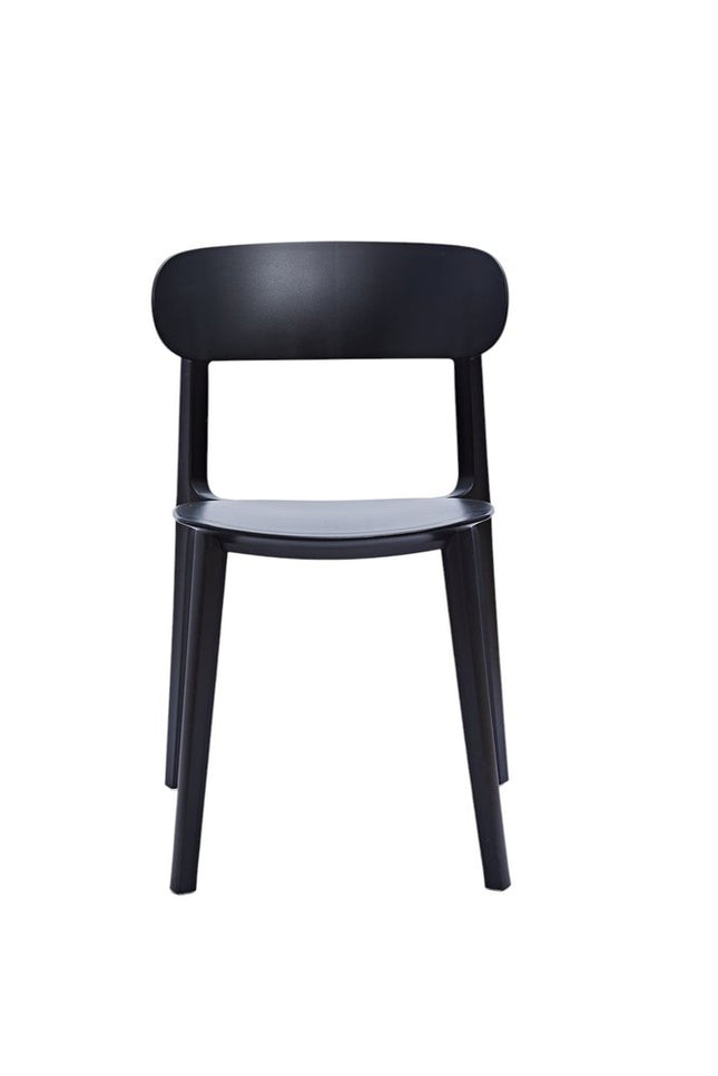 Set of Four Black Heavy Duty Plastic Dining Side Chairs HomeRoots