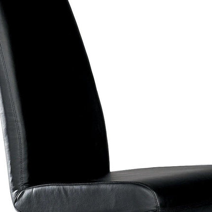 Set of Two Black and Silver Faux Leather Dining Side Chairs HomeRoots