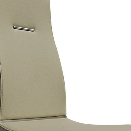 Set of Two Gray and Silver Faux Leather Dining Side Chairs