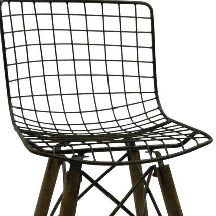 Set of Two Gray Metal Dining Side Chairs