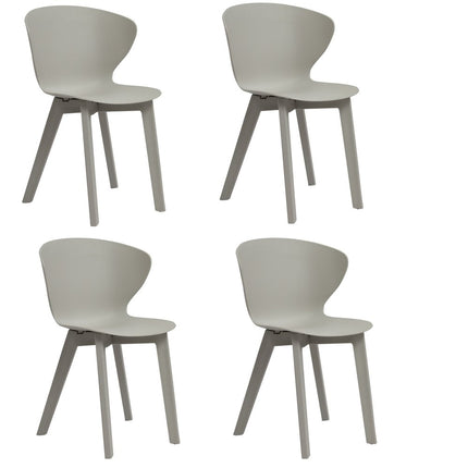 Set of Four Gray Heavy Duty Plastic Dining Side Chairs