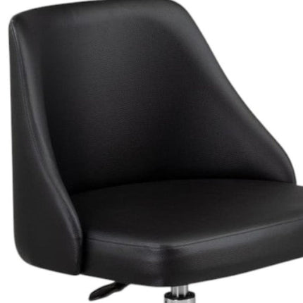 Black and Silver Faux Leather Adjustable Height Swivel Rolling Office Chair HomeRoots