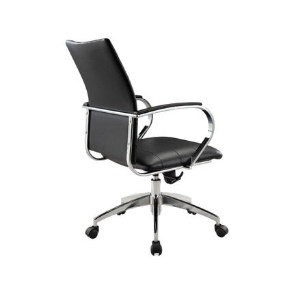 Black and Silver Adjustable Height Swivel Rolling Office Chair HomeRoots