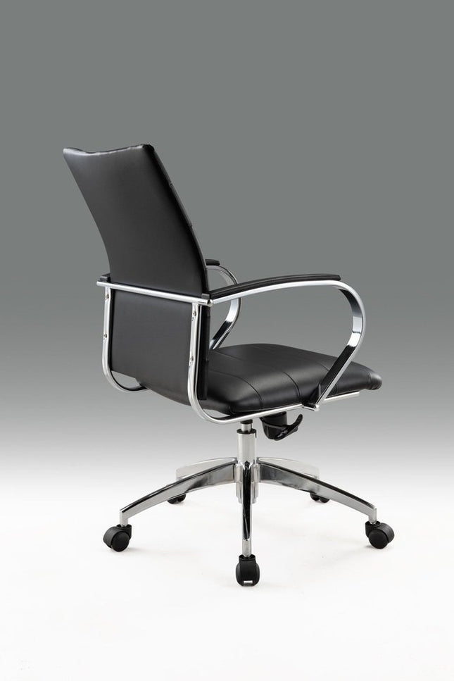 Black and Silver Adjustable Height Swivel Rolling Office Chair