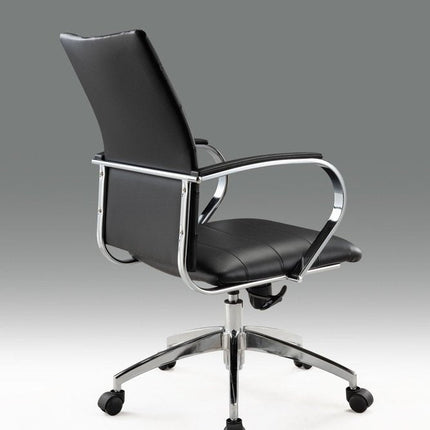 Black and Silver Adjustable Height Swivel Rolling Office Chair HomeRoots
