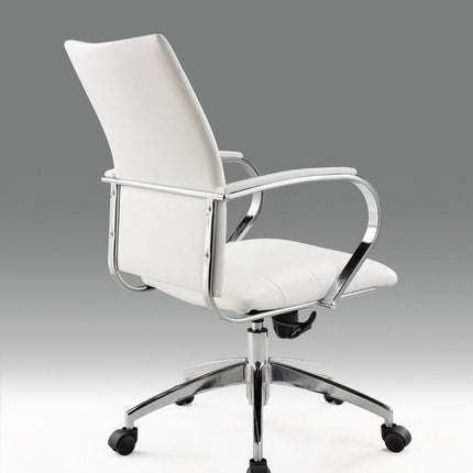 White and Silver Adjustable Height Swivel Rolling Office Chair HomeRoots