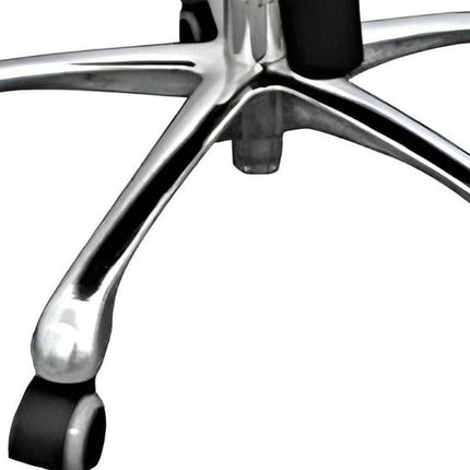 White and Silver Faux Leather Adjustable Height Swivel Rolling Office Chair HomeRoots