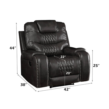 ACME 55412 Braylon Recliner (Motion), Magnetite PU