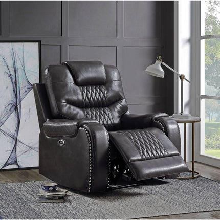ACME 55413 Braylon Recliner (Power Motion), Magnetite PU
