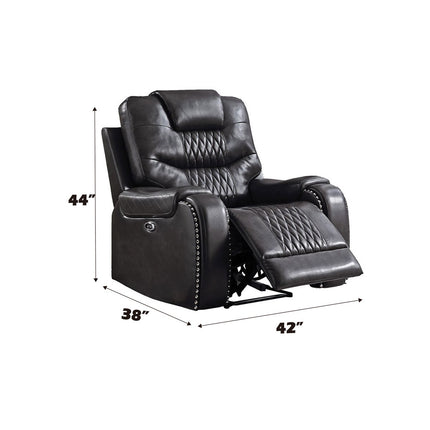 ACME 55413 Braylon Recliner (Power Motion), Magnetite PU