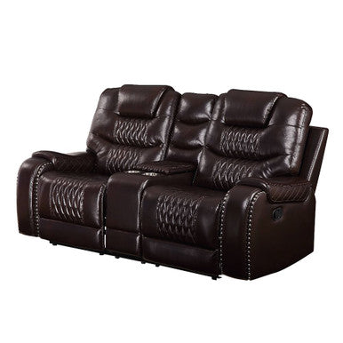 ACME 55416 Braylon Love with Console (Motion), Brown PU ACME Furniture
