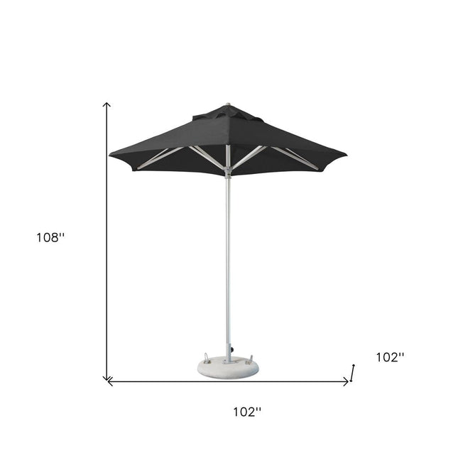 9' Black Polyester Round Market Patio Umbrella HomeRoots