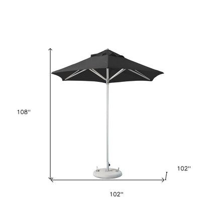 9' Black Polyester Round Market Patio Umbrella HomeRoots