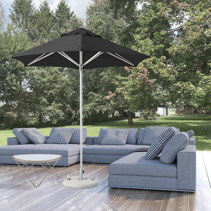9' Black Polyester Round Market Patio Umbrella