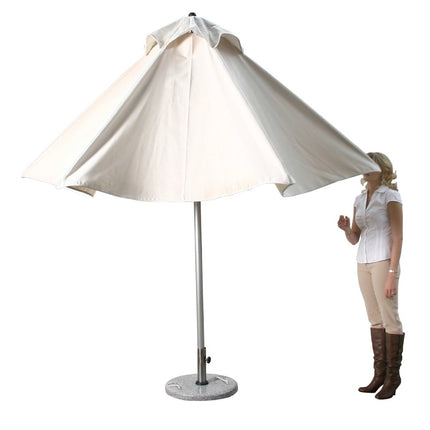 9' Ecru Polyester Round Market Patio Umbrella