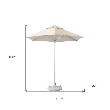 9' Ecru Polyester Round Market Patio Umbrella HomeRoots
