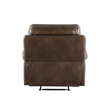 ACME 55422 Aashi Recliner, Brown Leather-Gel Match