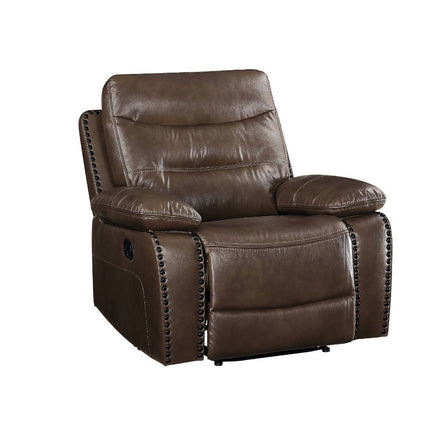 ACME 55422 Aashi Recliner, Brown Leather-Gel Match
