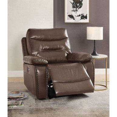ACME 55423 Aashi Recliner (Power Motion), Brown Leather-Gel Match ACME Furniture