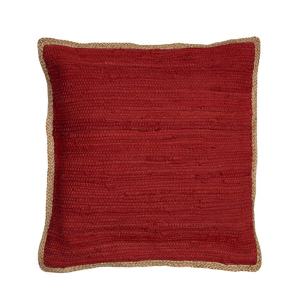 Set of Two 20" Turquoise Cotton And Jute Throw Pillows with Texture