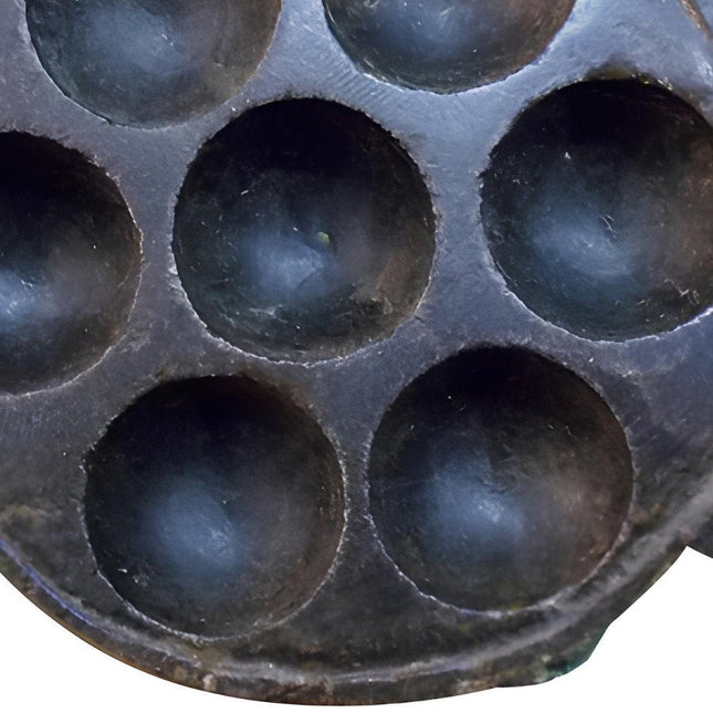 10" Black Cement Seven Tealight Round Candle Holder HomeRoots