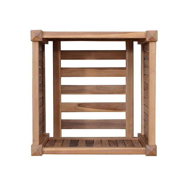 22" Natural Solid Wood Indoor Outdoor Square Planter Box HomeRoots