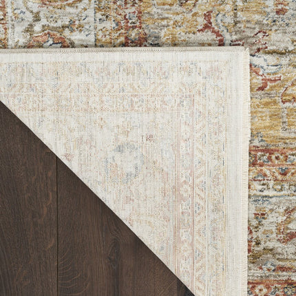 9' X 13' Rust And Ivory Floral Distressed Area Rug HomeRoots