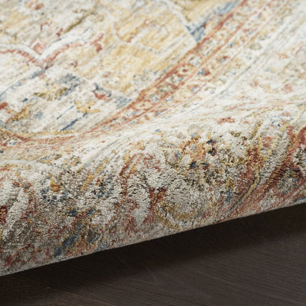 9' X 13' Rust And Ivory Floral Distressed Area Rug HomeRoots