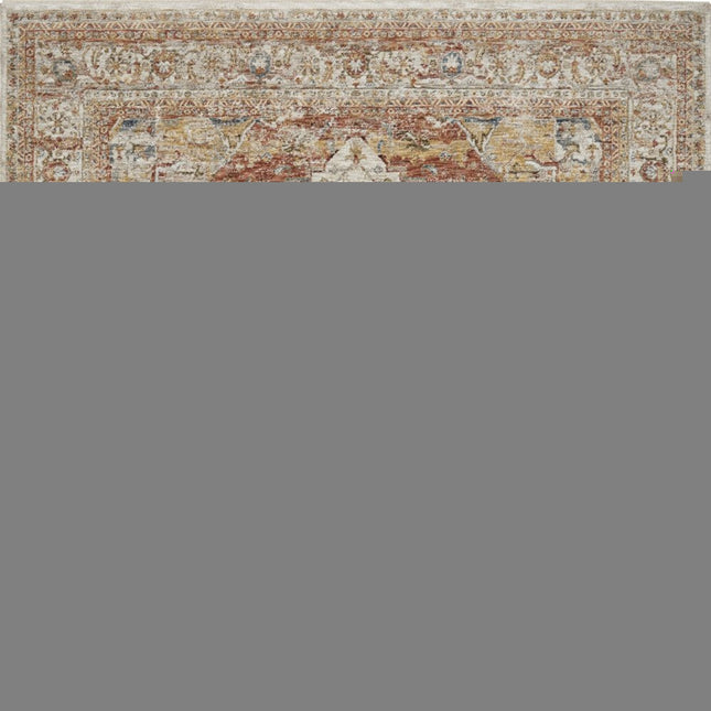 9' X 13' Rust And Ivory Floral Distressed Area Rug HomeRoots