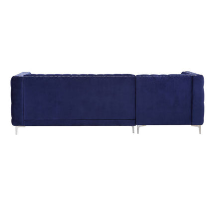ACME 55490 Sullivan Sectional Sofa, Navy Blue Velvet