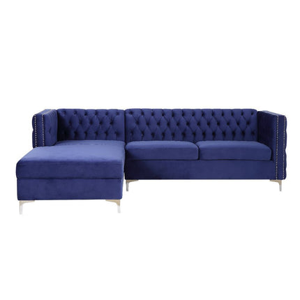 ACME 55490 Sullivan Sectional Sofa, Navy Blue Velvet